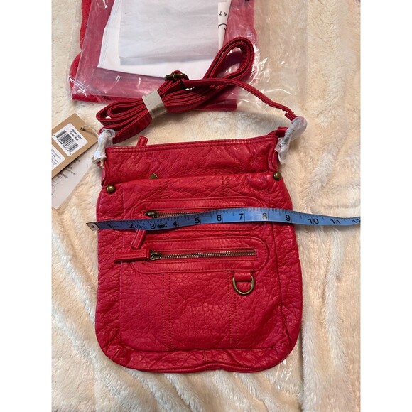 The Willa Crossbody Red Shoulder Travel Pouch With Large Polyester Scarf - Picture 5 of 5